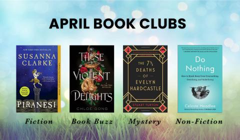 Cover photos of April book club books