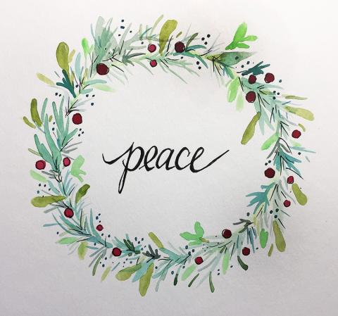 Photo of Watercolor Peace Wreath