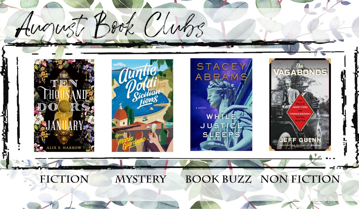 Cover photos of August Book Club Books